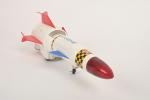 Japon, YO-YO, fusée Mars-3, 
Battery Toy en plastique blanc, rouge...
