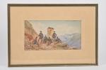 Pierre COMBA (1859-1934)
La halte des chasseurs alpin
Aquarelle signé en bas...