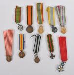 Divers pays Lot de 11 décorations miniatures : Annam Ordre...