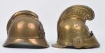 Lot de 2 coques de casque, d'Artillerie, modèle 1915, du...