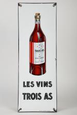 Les vins trois As
Plaque émaillée EAS, 60 x 21 cm....
