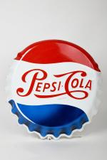 Pepsi Cola
Capsule émaillée, Vitracier Neuhaus, diam. 48 cm.