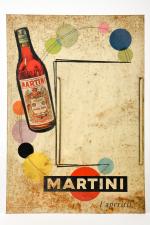 Martini
Tôle porte-menu, état moyen, 49 x 34 cm.