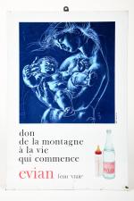 Evian
L'eau "Vraie", Tôle imprimée, d'après H. Erni, 36 x 25...