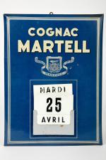 Cognac Martell
Calendrier perpétuel en glacoïde, 31,5 x 24 cm.