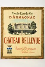 Château Bellevue Armagnac
Carton de vitrine, 42 x  34 cm.