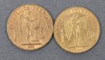 Deux pièces 20 Francs or Génie 1849 (1) et 1871...