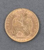 Pièce de 20 Francs or au coq 1906.
Vendue sur désignation....