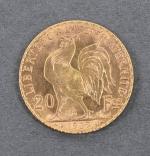 Pièce de 20 Francs or au coq 1909.
Vendue sur désignation....