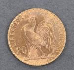 Pièce de 20 Francs or au coq 1909.
Vendue sur désignation....