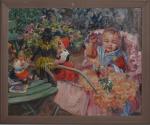 A. Genta (1901-1989) 
Huile sur toile 
"Le jardin aux poupées"...