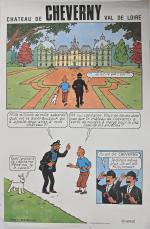 Château de Cheverny Val de Loire, d'après Tintin, affiche ...