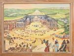 Deux panneaux pédagogiques Rossignol dans leurs cadres : 
Versailles et...