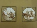 Beau recueil de dessins et d'aquarelles d'époque romantique Belle reliure...
