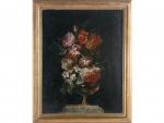 Ecole ITALIENNE du début du XVIIIème siècle "Bouquets de fleurs"...