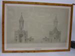 Alfred VAUDOYER, architecte (1846-1917) Trois dessins et plan d'une église...