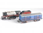 Paya contemporain, locomotive électrique 120 grise, noir et rouge, tender...