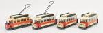 E.T.S (Tchécoslovaquie), tramway à plateforme
quatre éléments (17 cm chaque), deux...