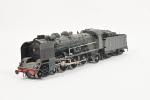 Rivarossi, locomotive PLM 231 G 230
verte, pare-fumée noir, filets rouges,...