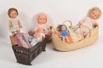 Ensemble de poupées et poupons en pastique souple
différentes tailles, époque...