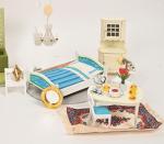 Lundby (Suède), quatre coffrets de mobilier miniature
pour maison de poupées...
