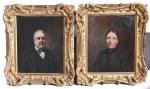Ecole fin XIXe - début XXe
Deux portraits homme et femme
Huiles...