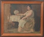 Claudio CASTELUCHO (1870-1927)
Femme à sa toilette
Huile sur toile
Signée en bas...
