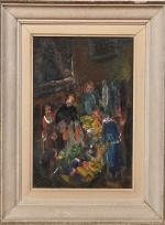 Anton KRUYSEN (1898-1977)
Femme à l'étalage
Huile sur toile 
Signée en haut...