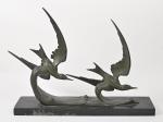Lucien Charles Edouard ALLIOT (1877-1967) 
Deux mouettes en vol au-dessus...