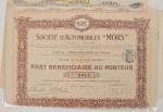 Lot de 6 actions : 
1909 - Société d'automobile Mors...