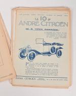 Lot d'environ 80 publicités originales 
sur les automobiles Citroën de...