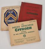 Lot de 5 catalogues de pièces détachées Citroën 
vers 1925/1933/1936/1928.