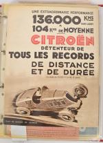 Classeur de 21 pochettes de documents originaux Citroën 
impression N°...
