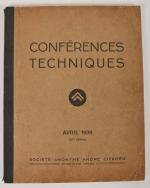 Conférence technique Citroën, 
avril 1934 - 2eme édition.
