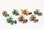6 tracteurs agricoles échelle 1/32ème dont tracteur Claas, Deutz (x2),...
