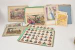 Trois coffrets de puzzles lithographiés historiques : 
Guillaume Tell, Rois...