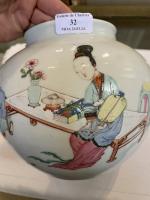 CHINE - XVIIIe siècle
Vase globulaire en porcelaine à décor émaillé...