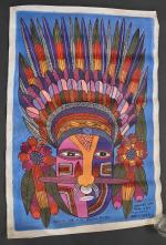 Mathias KAUAGE (1944-2003, Papouasie-Nouvelle-Guinée)
Acrylique sur toile légendée au centre, signée,...