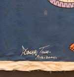 Oscar TOWA (1972, Papouasie-Nouvelle-Guinée).
Acrylique sur toile signee et datée 2004...