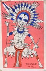 Oscar TOWA (1972, Papouasie-Nouvelle-Guinée).
Acrylique sur toile signee, située PNG et...