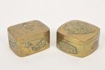 JAPON - Epoque MEIJI (1868 - 1912)
Deux boîtes en bronze...