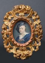 Ecole du XVIIIe
Portrait de Louis Pécour
Miniature à vue ovale
Dans un...