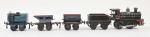 Allemagne, rame avec petite locomotive 
mécanique peinte 020 (manque un...