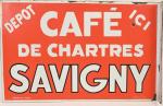 Café de Chartres Savigny
Plaque émaillée double face en enseigne, émail...
