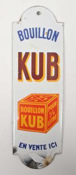 Bouillon Kub
Plaque de propreté émaillée, eas.
H. : 28 cm. (éclats)
