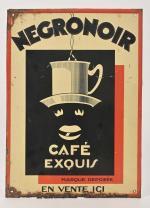 Negronoir Café exquis
Tôle lihtographiée estampée. (Accidentée dans le bas).
35 x...