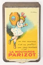 Moutarde Parizot
Bloc note en tôle lithographiée, d'après Poulbot.
17 x 10,5...