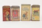 Cacao
Cinq petites boîtes en tôle lithographiée pour Broste, Pupier, Boon,...