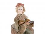 Joueuse de mandoline Charmant automate à manivelle fin XIXème portant...
