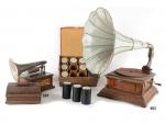 Graphophone Columbia  phonographe avec pavillon cornet, sans tête de...